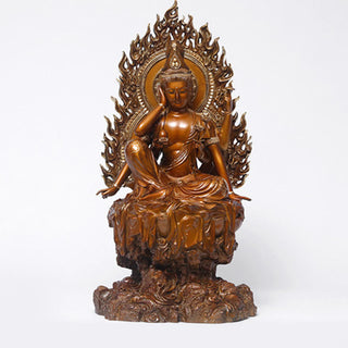 Buddha Gift Kwan Yin Avalokitesvara Success Brass Copper Statue Home Desk Altar Decoration