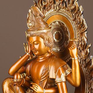 Buddha Gift Kwan Yin Avalokitesvara Success Brass Copper Statue Home Desk Altar Decoration