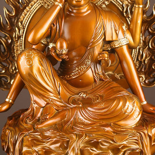 Buddha Gift Kwan Yin Avalokitesvara Success Brass Copper Statue Home Desk Altar Decoration