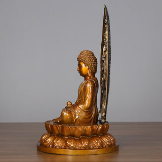 Buddha Gift Sakyamuni Amitabha Medicine Buddha Figurine Serenity Copper Statue Home Offering Decoration
