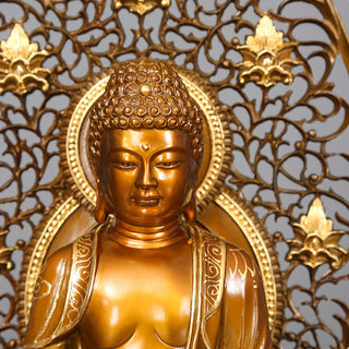 Buddha Gift Sakyamuni Amitabha Medicine Buddha Figurine Serenity Copper Statue Home Offering Decoration