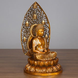 Buddha Gift Sakyamuni Amitabha Medicine Buddha Figurine Serenity Copper Statue Home Offering Decoration