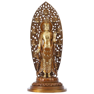 Buddha Gift Kwan Yin Avalokitesvara Aura Harmony Brass Copper Statue Home Desk Decoration