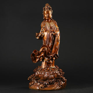 Buddha Gift Kwan Yin Avalokitesvara Holding A Vase Brass Harmony Copper Statue Home Decoration