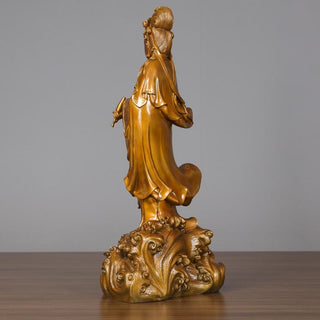 Buddha Gift Kwan Yin Avalokitesvara Holding A Vase Brass Harmony Copper Statue Home Decoration