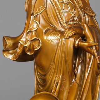 Buddha Gift Kwan Yin Avalokitesvara Holding A Vase Brass Harmony Copper Statue Home Decoration