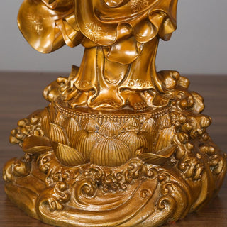Buddha Gift Kwan Yin Avalokitesvara Holding A Vase Brass Harmony Copper Statue Home Decoration