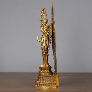 Buddha Gift Handmade Thousand-armed Avalokitesvara Kwan Yin Wealth Brass Copper Statue Decoration