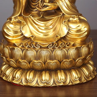 Buddha Gift Kwan Yin Avalokitesvara Holding A Willow Bottle Harmony Brass Copper Statue Home Decoration