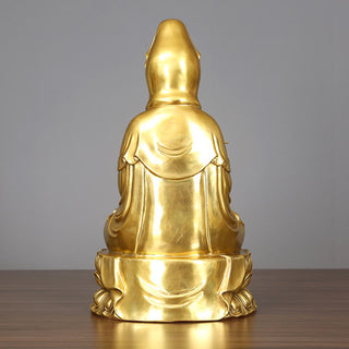 Buddha Gift Kwan Yin Avalokitesvara Holding A Willow Bottle Harmony Brass Copper Statue Home Decoration