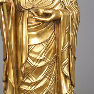 Buddha Gift Ksitigarbha Bodhisattva Figurine Compassion Copper Statue Home Offering Decoration