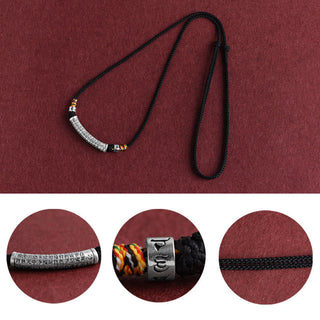 Buddha Gift 999 Sterling Silver Six True Word Heart Sutra String Necklace Pendant