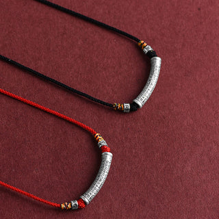 Buddha Gift 999 Sterling Silver Six True Word Heart Sutra String Necklace Pendant