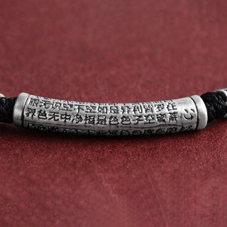 Buddha Gift 999 Sterling Silver Six True Word Heart Sutra String Necklace Pendant