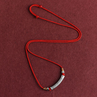 Buddha Gift 999 Sterling Silver Six True Word Heart Sutra String Necklace Pendant