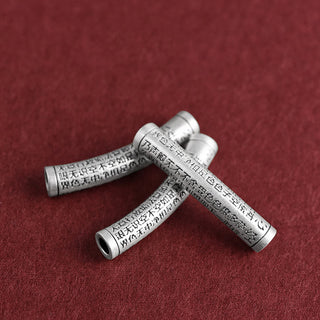 Buddha Gift 999 Sterling Silver Six True Word Heart Sutra String Necklace Pendant