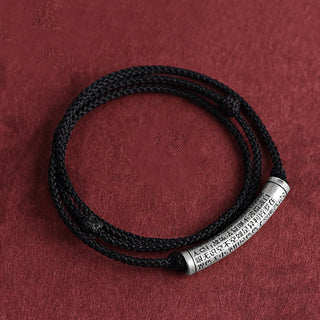 Buddha Gift 999 Sterling Silver Six True Word Heart Sutra String Necklace Pendant