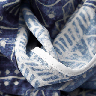 Buddha Gift Blue Stripes Print Cotton Linen Wide Leg Pants With Pockets