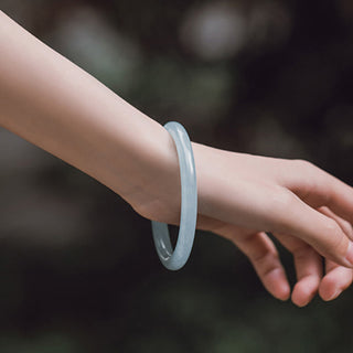 Buddha Gift Natural Aquamarine Serenity Bangle Bracelet