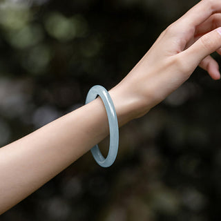 Buddha Gift Natural Aquamarine Serenity Bangle Bracelet