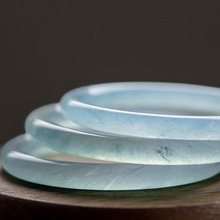 Buddha Gift Natural Aquamarine Serenity Bangle Bracelet