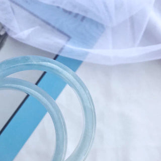 Buddha Gift Natural Aquamarine Blessing Bangle Bracelet