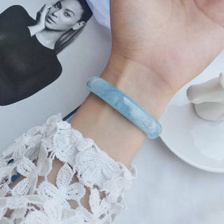 Buddha Gift Natural Aquamarine Blessing Bangle Bracelet