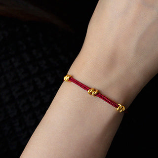 Buddha Gift 999 Gold Wish Knot Design Handmade Luck Braided Rope Bracelet