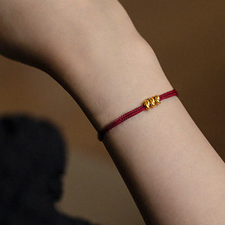 Buddha Gift 999 Gold Wish Knot Design Handmade Luck Braided Rope Bracelet