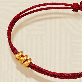 Buddha Gift 999 Gold Wish Knot Design Handmade Luck Braided Rope Bracelet