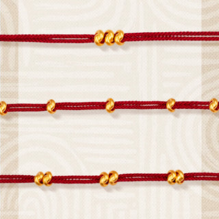 Buddha Gift 999 Gold Wish Knot Design Handmade Luck Braided Rope Bracelet