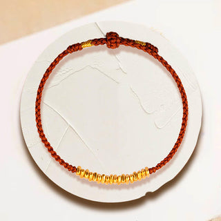 Buddha Gift 999 Gold Small Gold Pieces Design Handmade Protection Braided Rope Bracelet