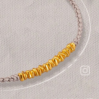 Buddha Gift 999 Gold Small Gold Pieces Design Handmade Protection Braided Rope Bracelet