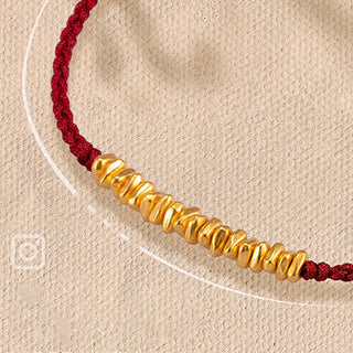 Buddha Gift 999 Gold Small Gold Pieces Design Handmade Protection Braided Rope Bracelet