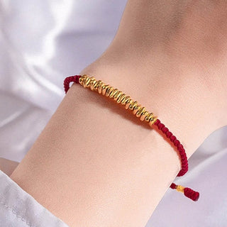 Buddha Gift 999 Gold Small Gold Pieces Design Handmade Protection Braided Rope Bracelet