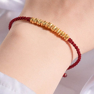 Buddha Gift 999 Gold Small Gold Pieces Design Handmade Protection Braided Rope Bracelet