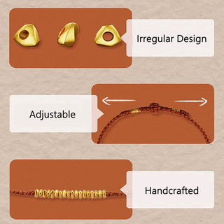 Buddha Gift 999 Gold Small Gold Pieces Design Handmade Protection Braided Rope Bracelet