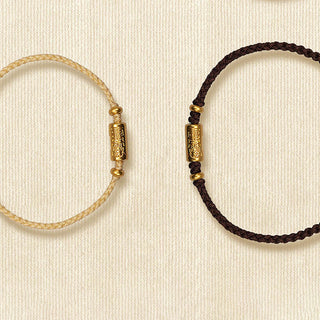 Buddha Gift 999 Gold Good Luck Amulet Carved Design Handmade Strength Braided Rope Bracelet