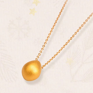 Buddha Gift 999 Gold Egg Water Drop Pattern Blessing Necklace Pendant