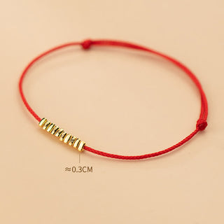 Buddha Gift Handmade 925 Sterling Silver Small Pieces Protection Braided Ultra-Thin Rope Bracelet