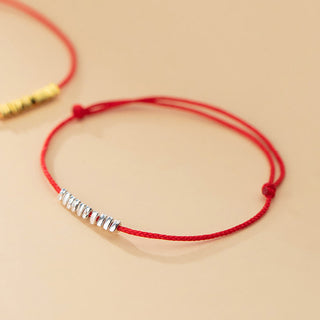 Buddha Gift Handmade 925 Sterling Silver Small Pieces Protection Braided Ultra-Thin Rope Bracelet