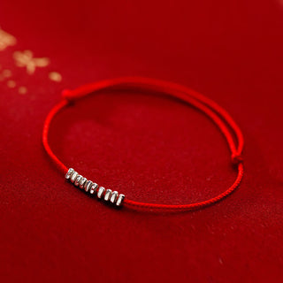 Buddha Gift Handmade 925 Sterling Silver Small Pieces Protection Braided Ultra-Thin Rope Bracelet
