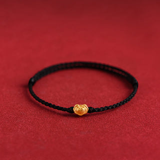 Buddha Gift 999 Gold Chinese Lock Charm Fu Character Protection Handmade Rope Bracelet