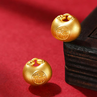 Buddha Gift 999 Gold Fu Character Wish Lock Pattern Luck Rope Necklace Pendant