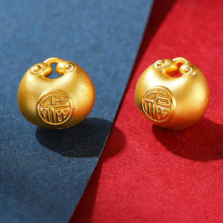 Buddha Gift 999 Gold Fu Character Wish Lock Pattern Luck Rope Necklace Pendant