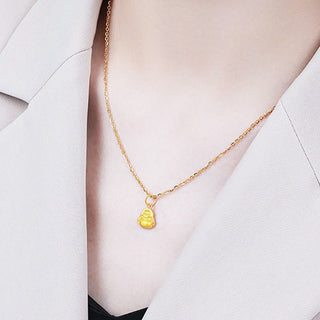 Buddha Gift 999 Gold Mini Laughing Buddha Luck Wealth Necklace Pendant