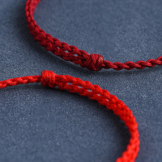 Buddha Gift Handmade 999 Sterling Silver Rabbit Luck Rope Bracelet Anklet