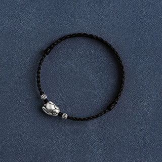 Buddha Gift Handmade 999 Sterling Silver Rabbit Luck Rope Bracelet Anklet