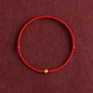Buddha Gift 999 Gold One Mini Bead Design Handmade Strength Braided Rope Bracelet Anklet