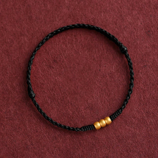 Buddha Gift 999 Gold One Mini Bead Design Handmade Strength Braided Rope Bracelet Anklet